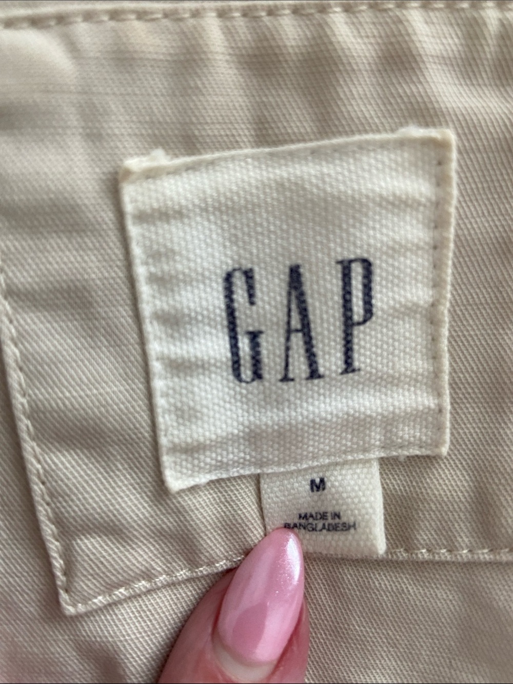 GAP Cream Button-Front Utility Jacket - Picture 2 of 5